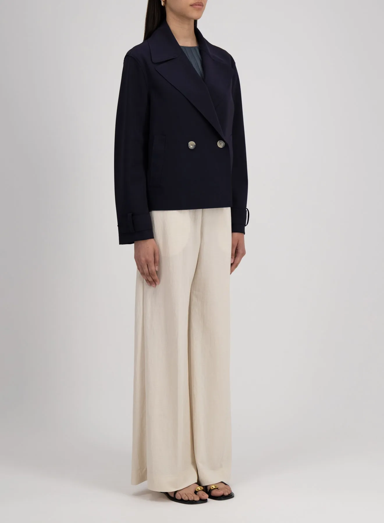 Cropped peacoat scuba
