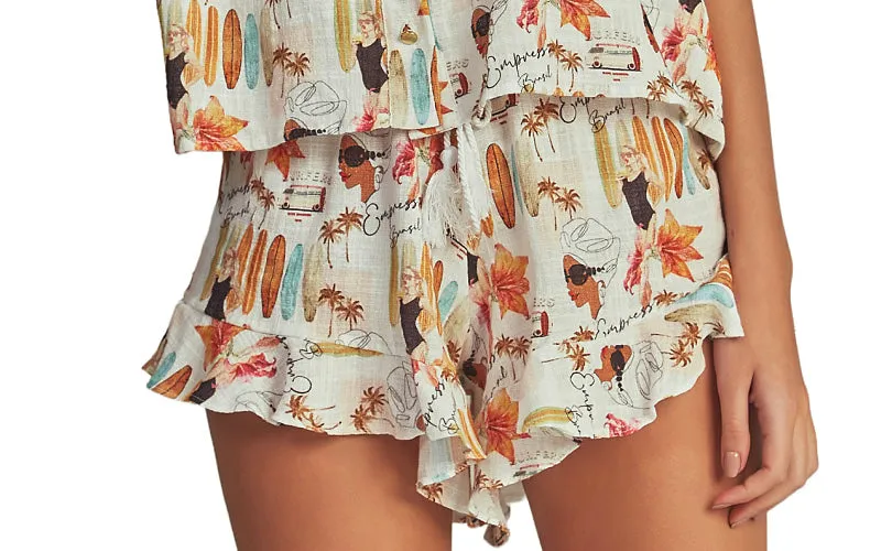Cropped Shirt-Ruffle Short ::RET