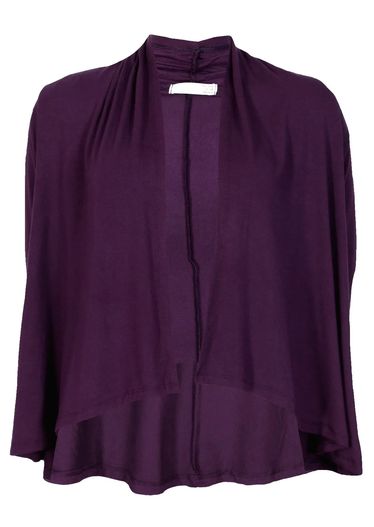 Cropped Waterfall Cardi Dark Purple