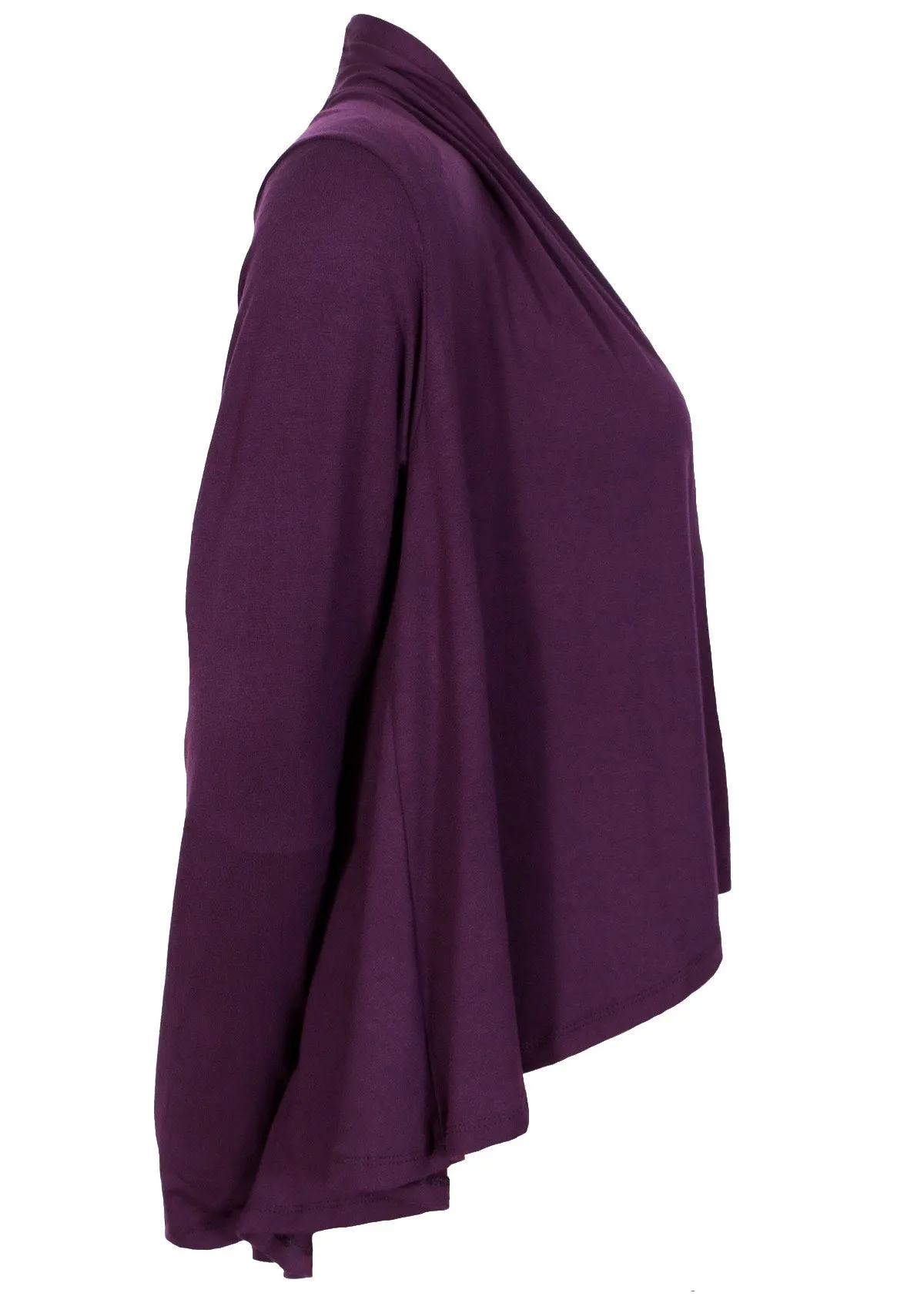 Cropped Waterfall Cardi Dark Purple