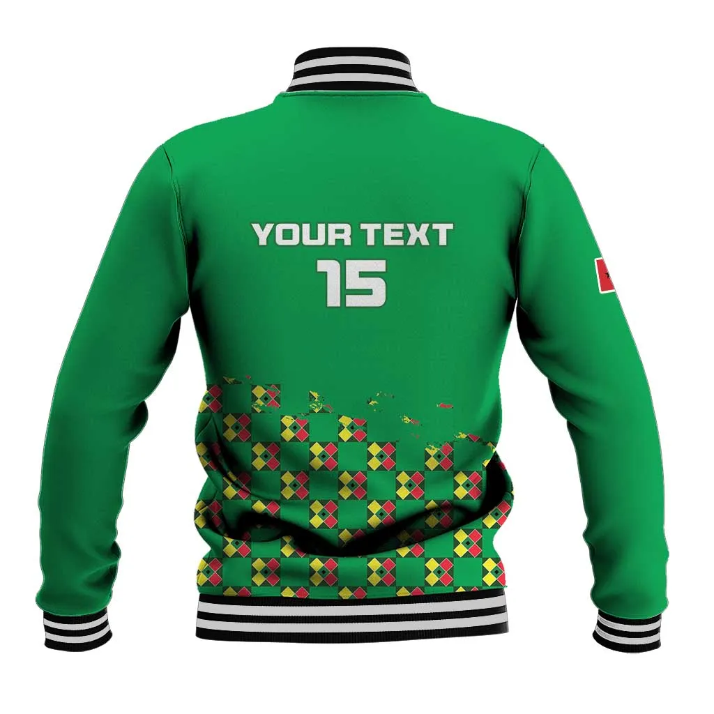 Custom Guinea Bissau Football Baseball Jacket African Wild Dog - Go Djurtus LT15