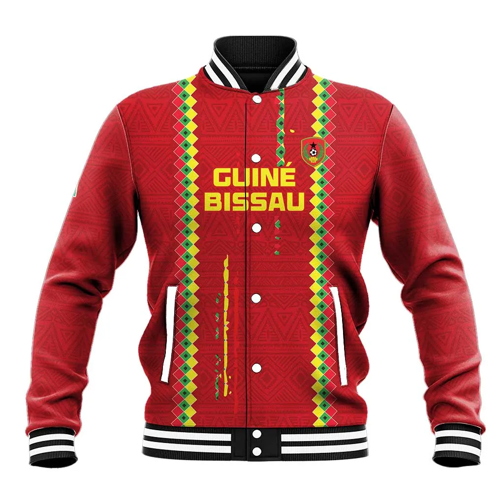 Custom Guinea Bissau Football Baseball Jacket Go Djurtus - African Pattern LT15