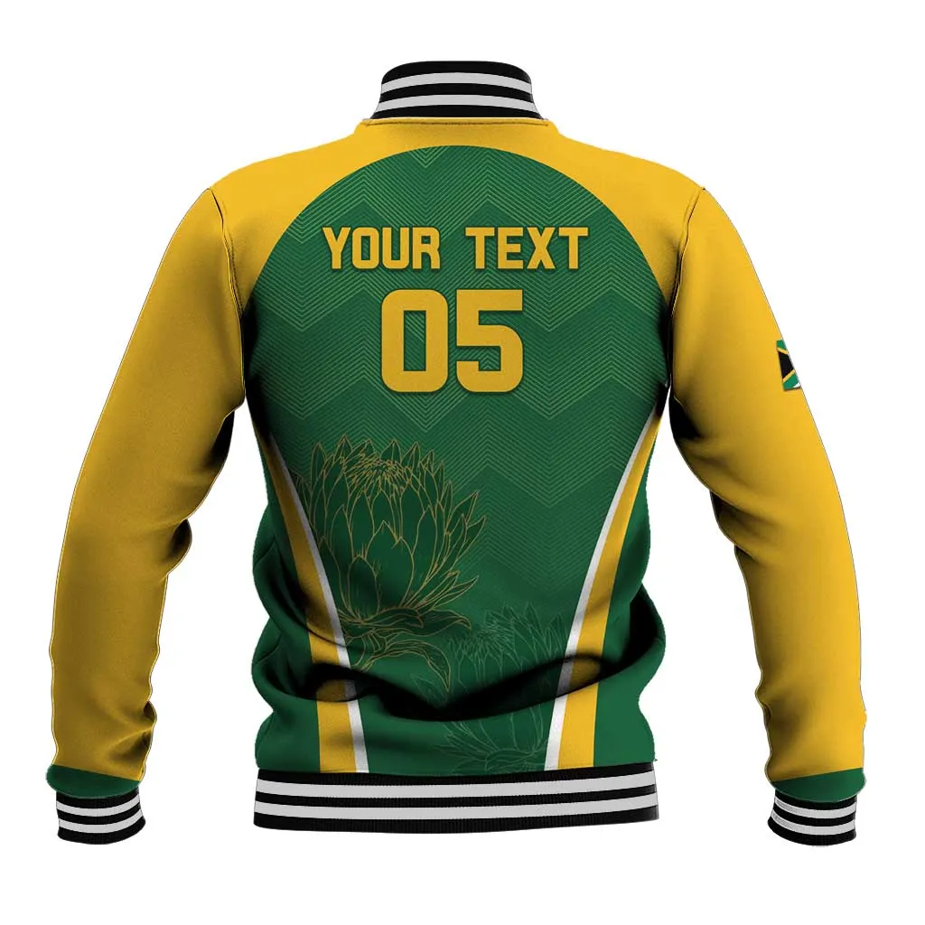 Custom South Africa Cricket Baseball Jacket Go Champions Protea Pattern LT05