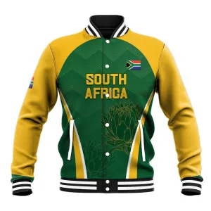 Custom South Africa Cricket Baseball Jacket Go Champions Protea Pattern LT05