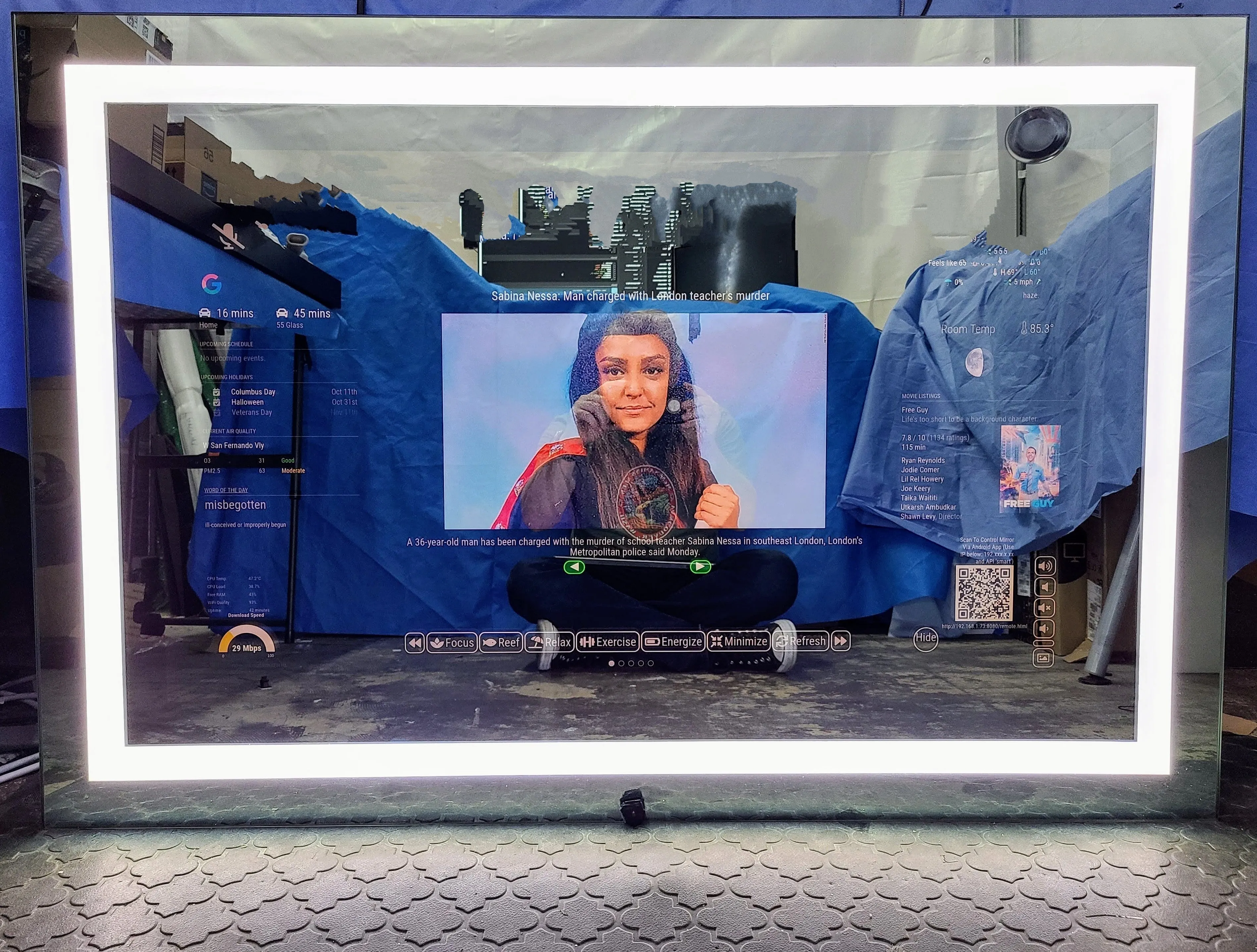Customize Your Frameless Android Touchscreen DAKboard Smart Vanity Mirror - Choose Your Display and Mirror Size