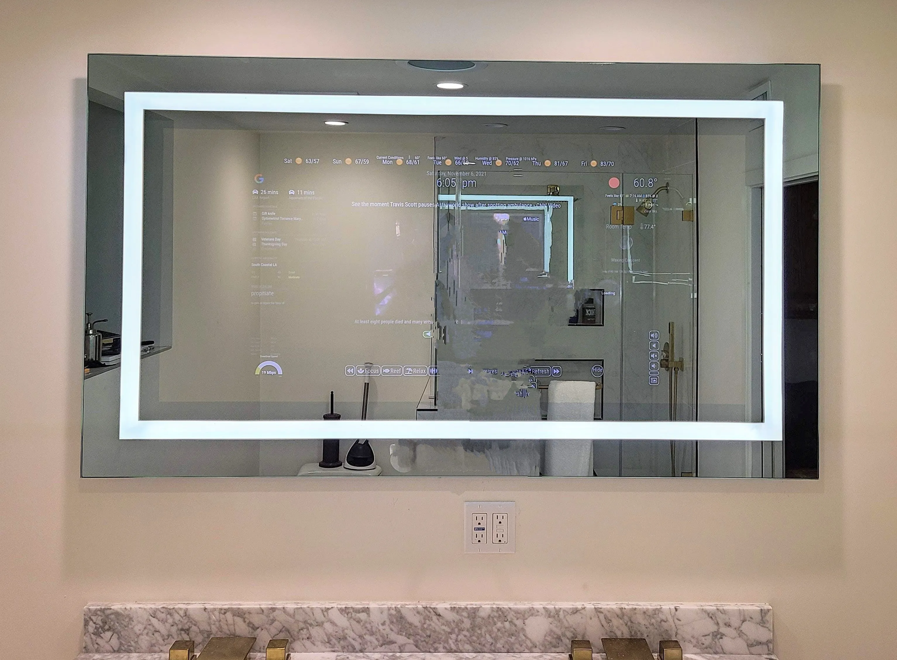 Customize Your Frameless Android Touchscreen DAKboard Smart Vanity Mirror - Choose Your Display and Mirror Size