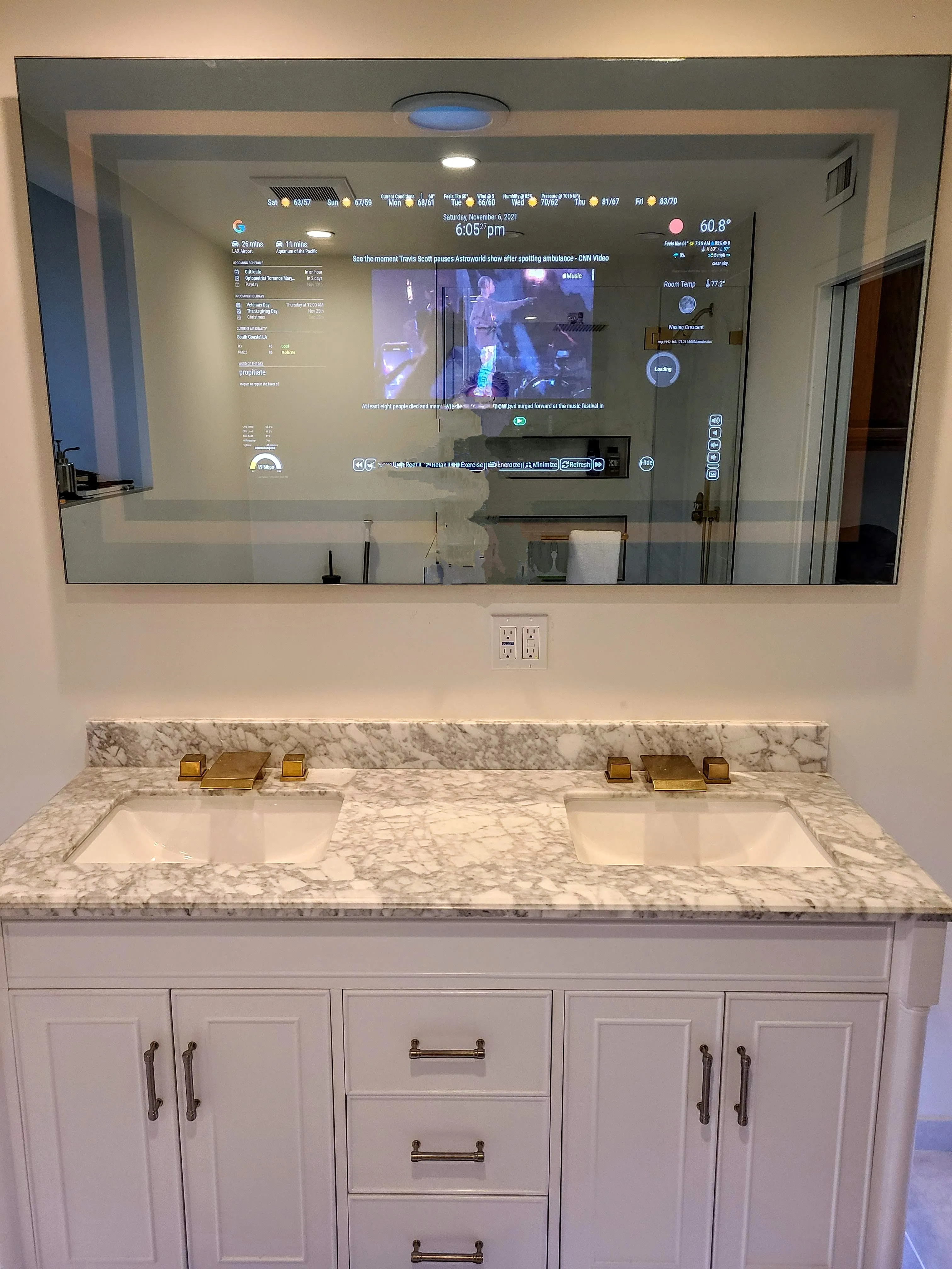 Customize Your Frameless Android Touchscreen DAKboard Smart Vanity Mirror - Choose Your Display and Mirror Size