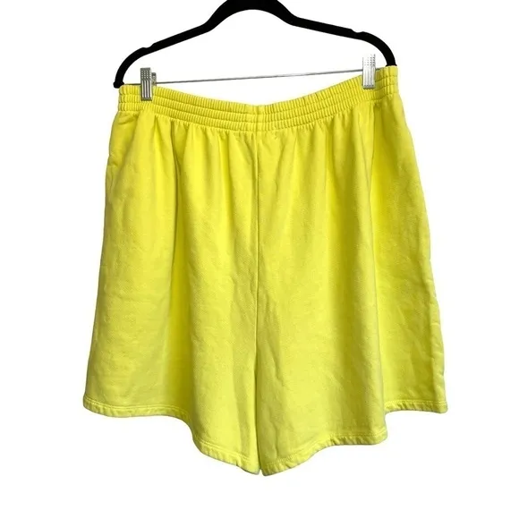 DAYDREAMER  Ransom Note Hi-Frequency Boyfriend Sweat Shorts in Citron 2X NWT