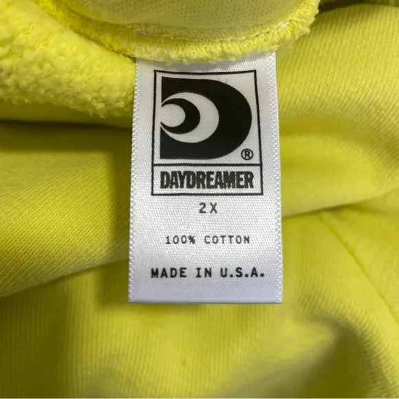 DAYDREAMER  Ransom Note Hi-Frequency Boyfriend Sweat Shorts in Citron 2X NWT