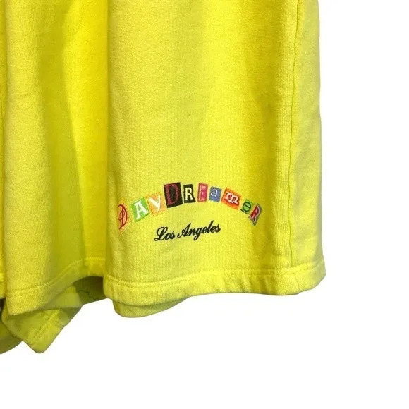 DAYDREAMER  Ransom Note Hi-Frequency Boyfriend Sweat Shorts in Citron 2X NWT