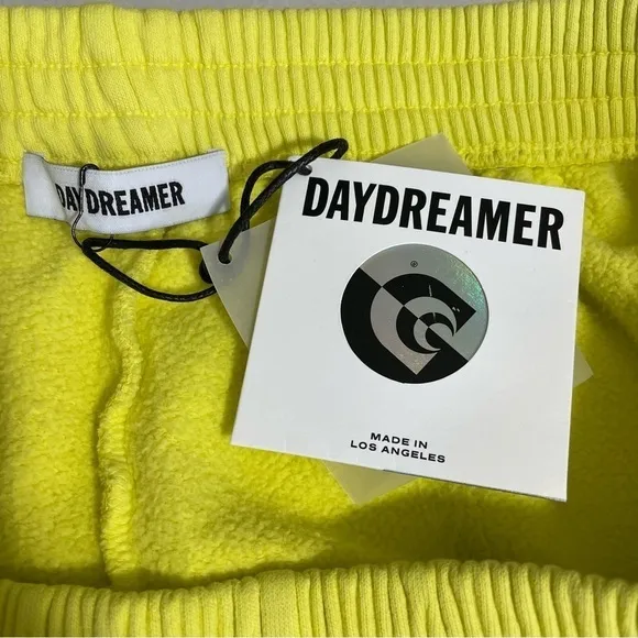 DAYDREAMER  Ransom Note Hi-Frequency Boyfriend Sweat Shorts in Citron 2X NWT