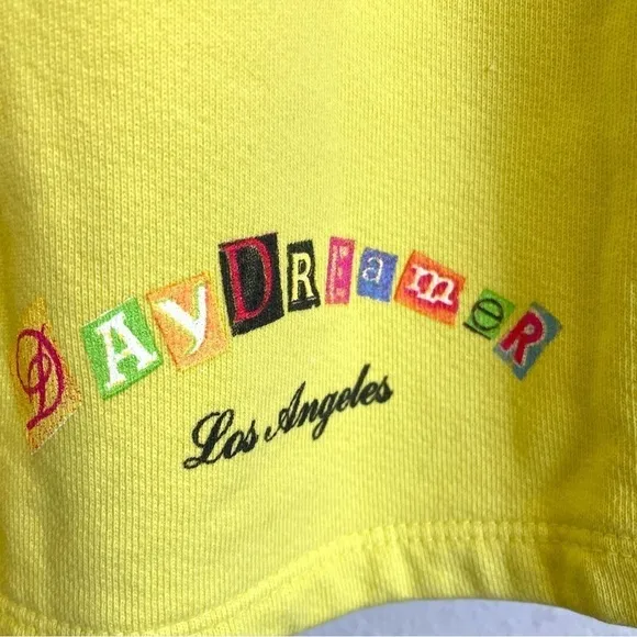 DAYDREAMER  Ransom Note Hi-Frequency Boyfriend Sweat Shorts in Citron 2X NWT