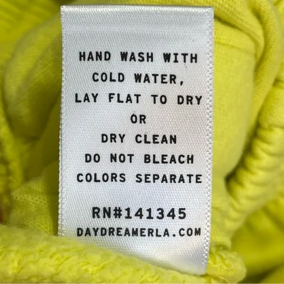 DAYDREAMER  Ransom Note Hi-Frequency Boyfriend Sweat Shorts in Citron 2X NWT