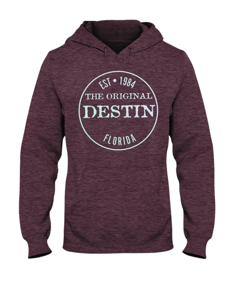 Destin Est 1984 Hoodie Vintage Style Bevel Logo Light Gradient