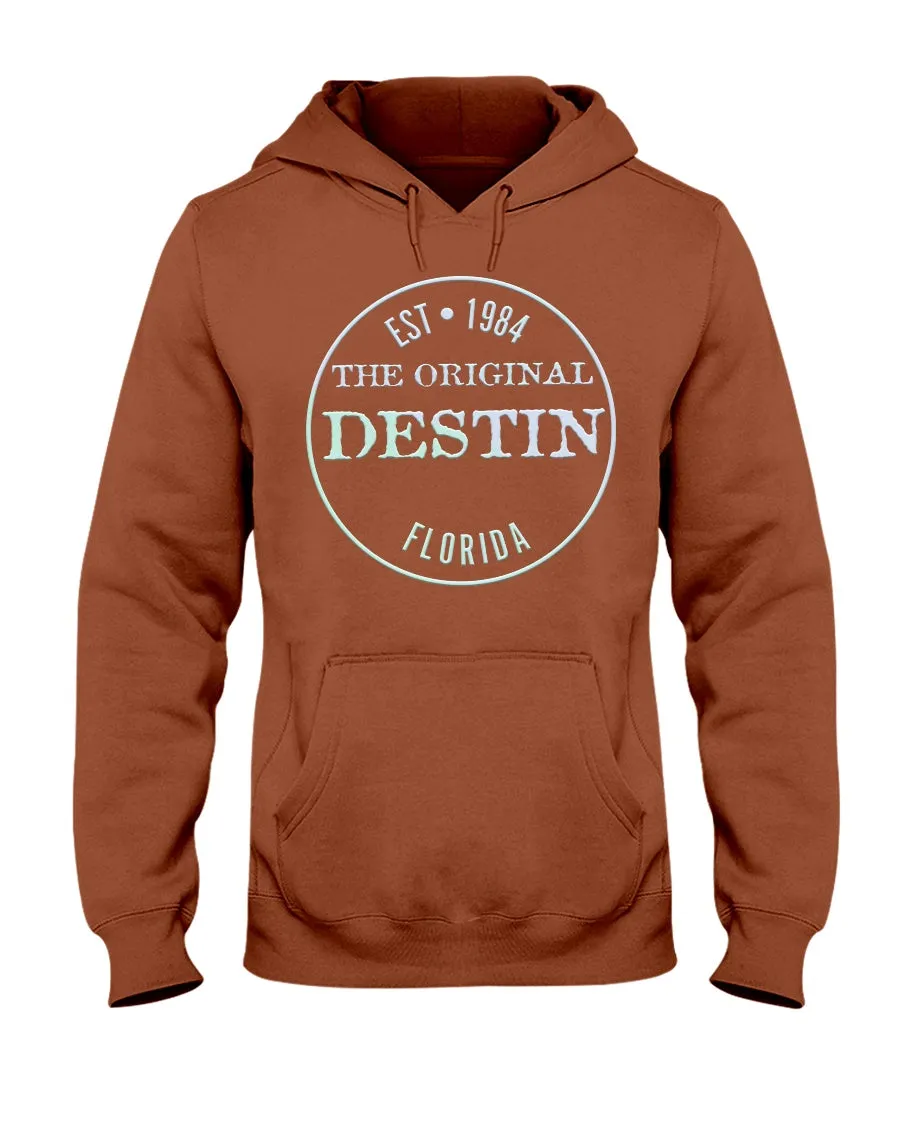 Destin Est 1984 Hoodie Vintage Style Bevel Logo Light Gradient