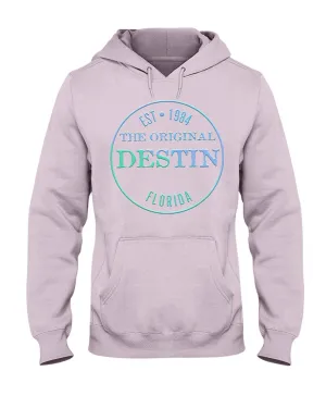 Destin The Original Vintage Est 1984 Bevel Logo Gulf Blues Gradient
