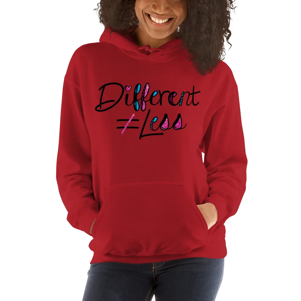 Different Does Not Equal Less (As Seen on Netflix's Raising Dion) Light Color Hoodies with Digital Glitter