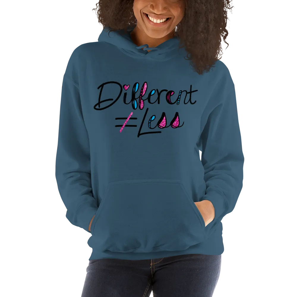 Different Does Not Equal Less (As Seen on Netflix's Raising Dion) Light Color Hoodies with Digital Glitter
