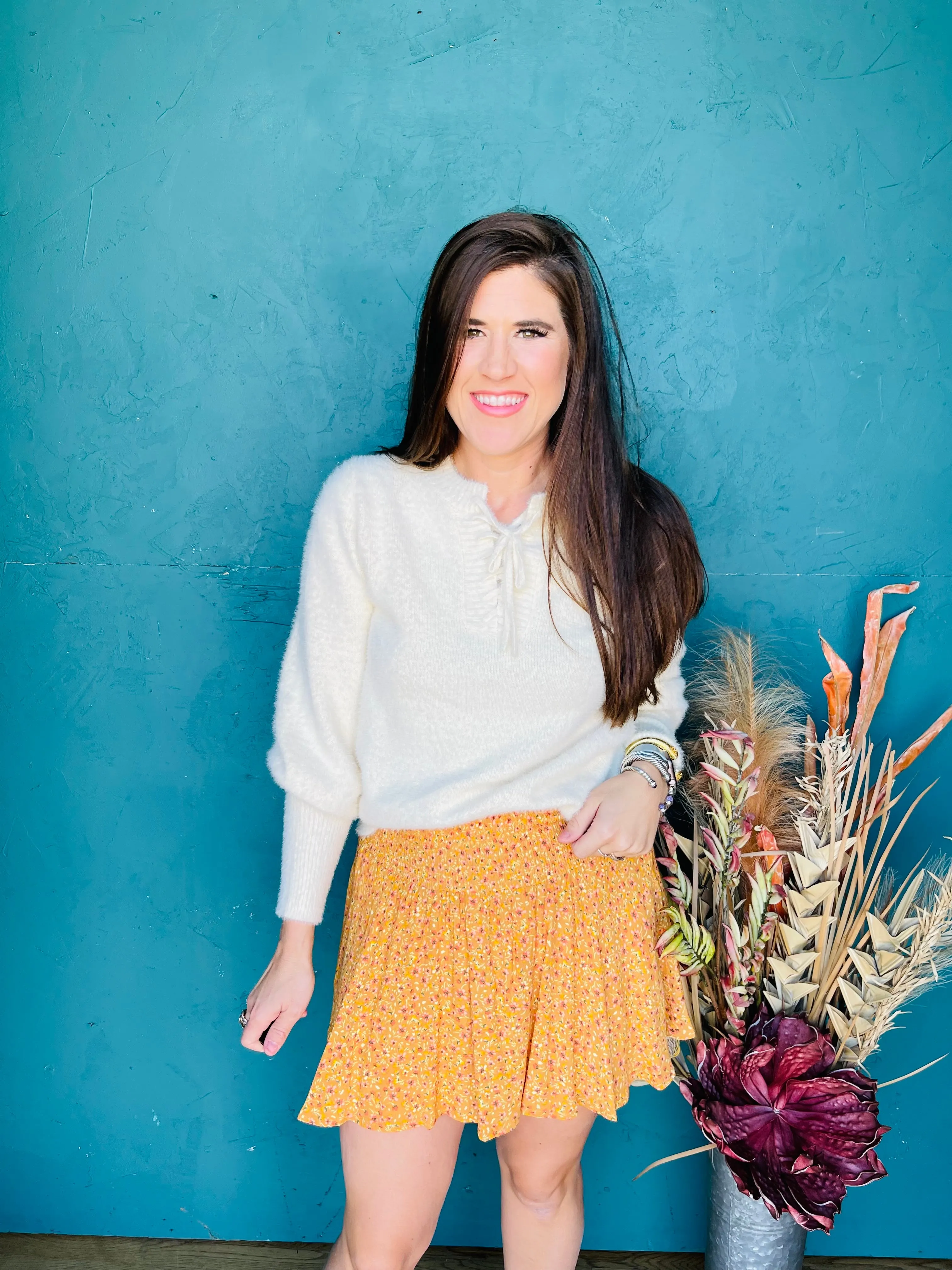 Ditzi Floral Smock Skort