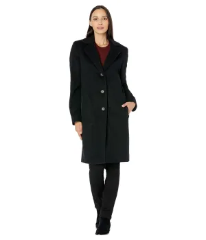 DKNY Women's Walker Wool Coat, Black, Large