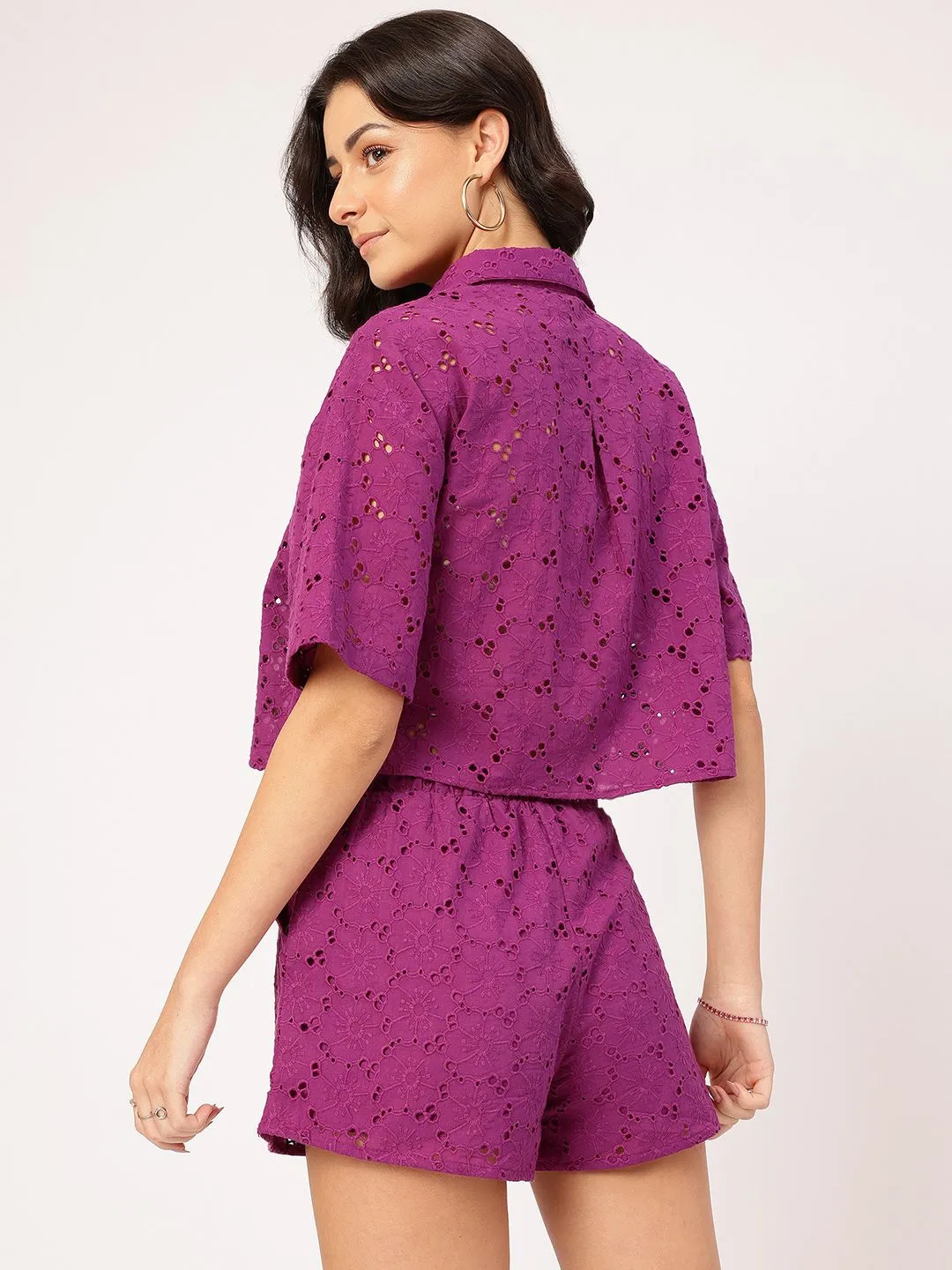 DressBerry Comfy & Stylish Pure Cotton Schiffli Co-Ords