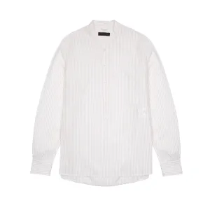 East Harbour Surplus Seul Shirt in Off White / Sand Stripe