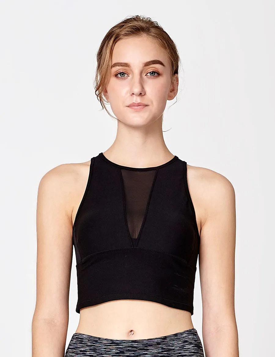 easyoga LA-VEDA Noble Cropped Tank - L1 Black
