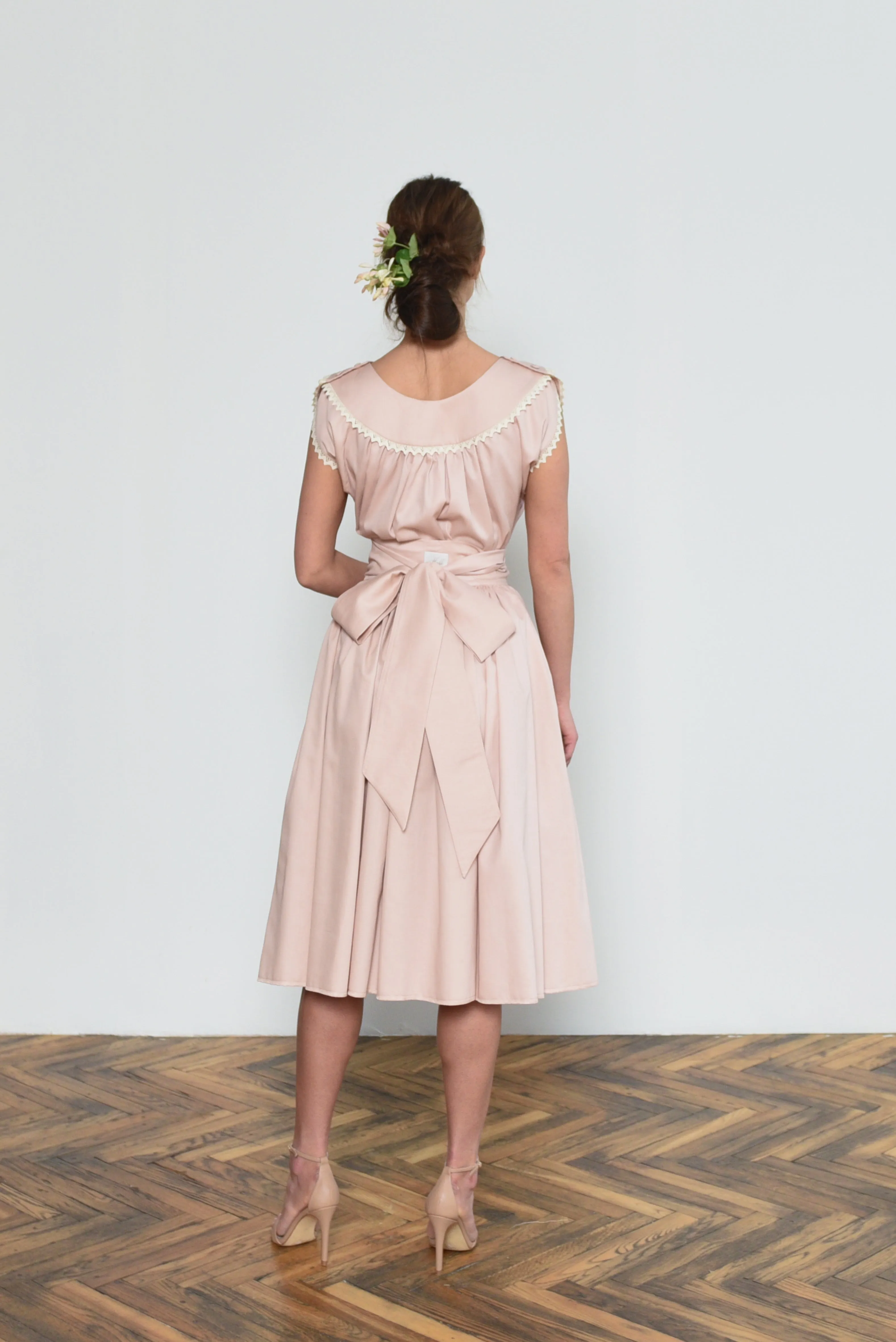 Edith Wrap-around Skirt in Vintage Pink
