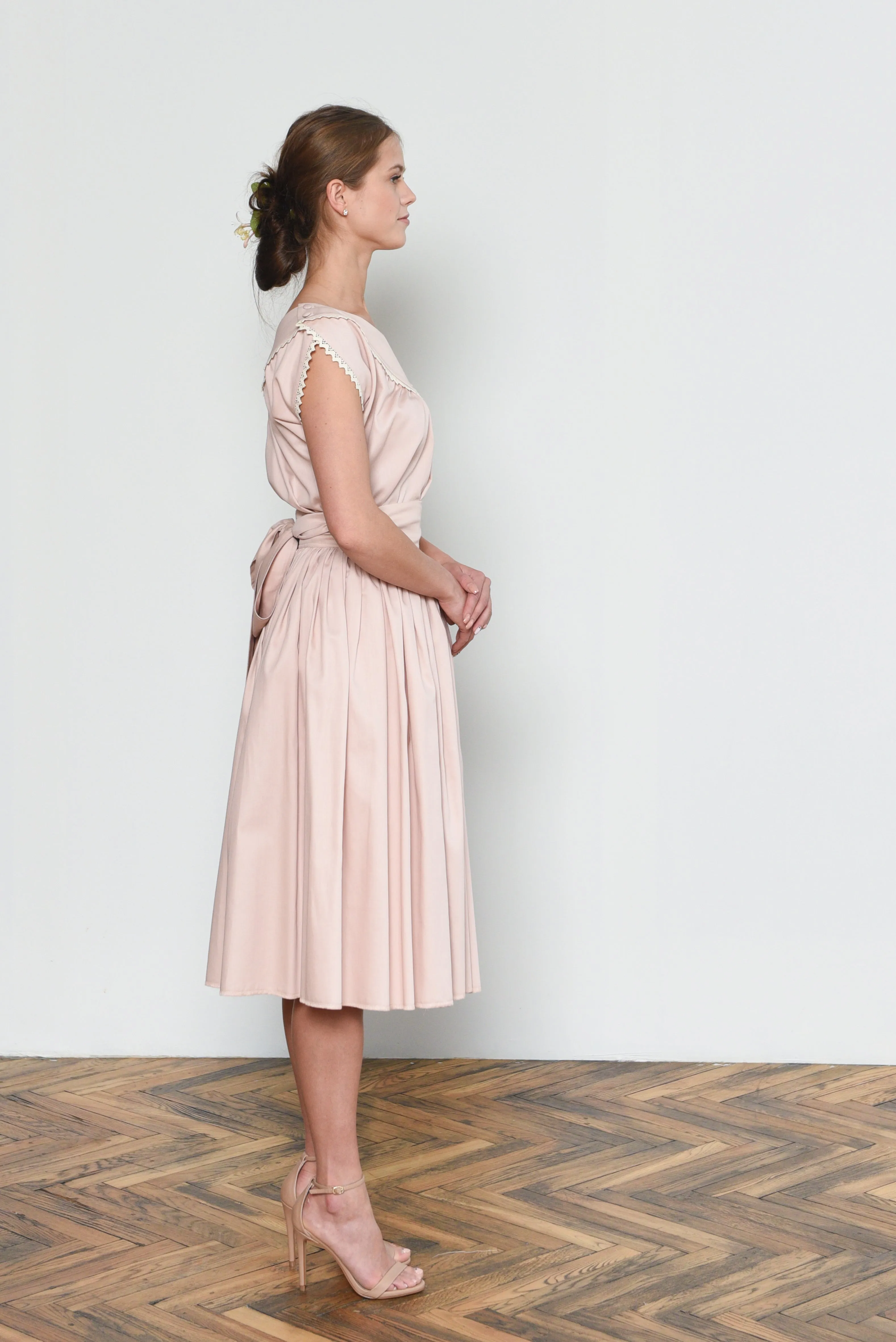Edith Wrap-around Skirt in Vintage Pink