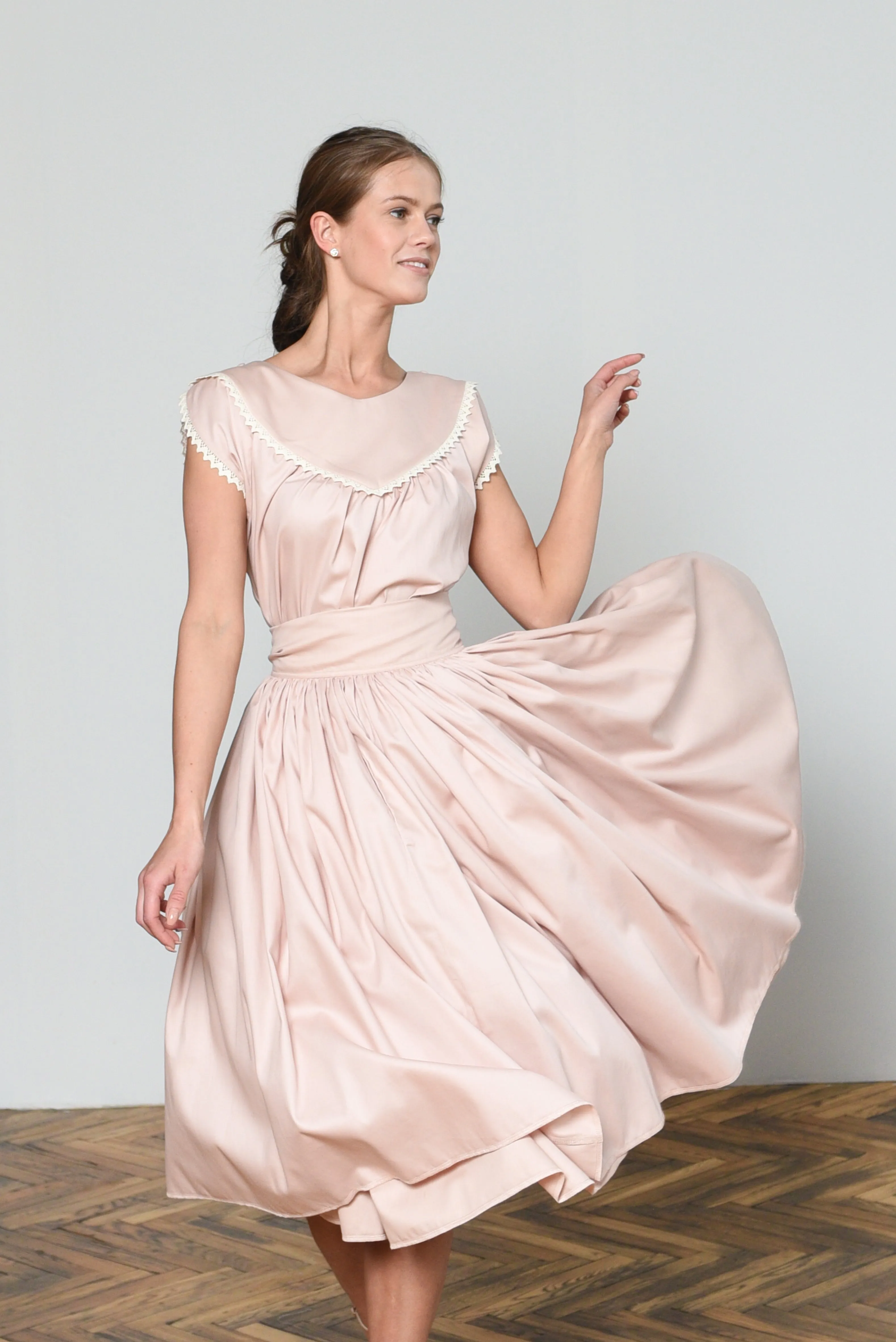 Edith Wrap-around Skirt in Vintage Pink
