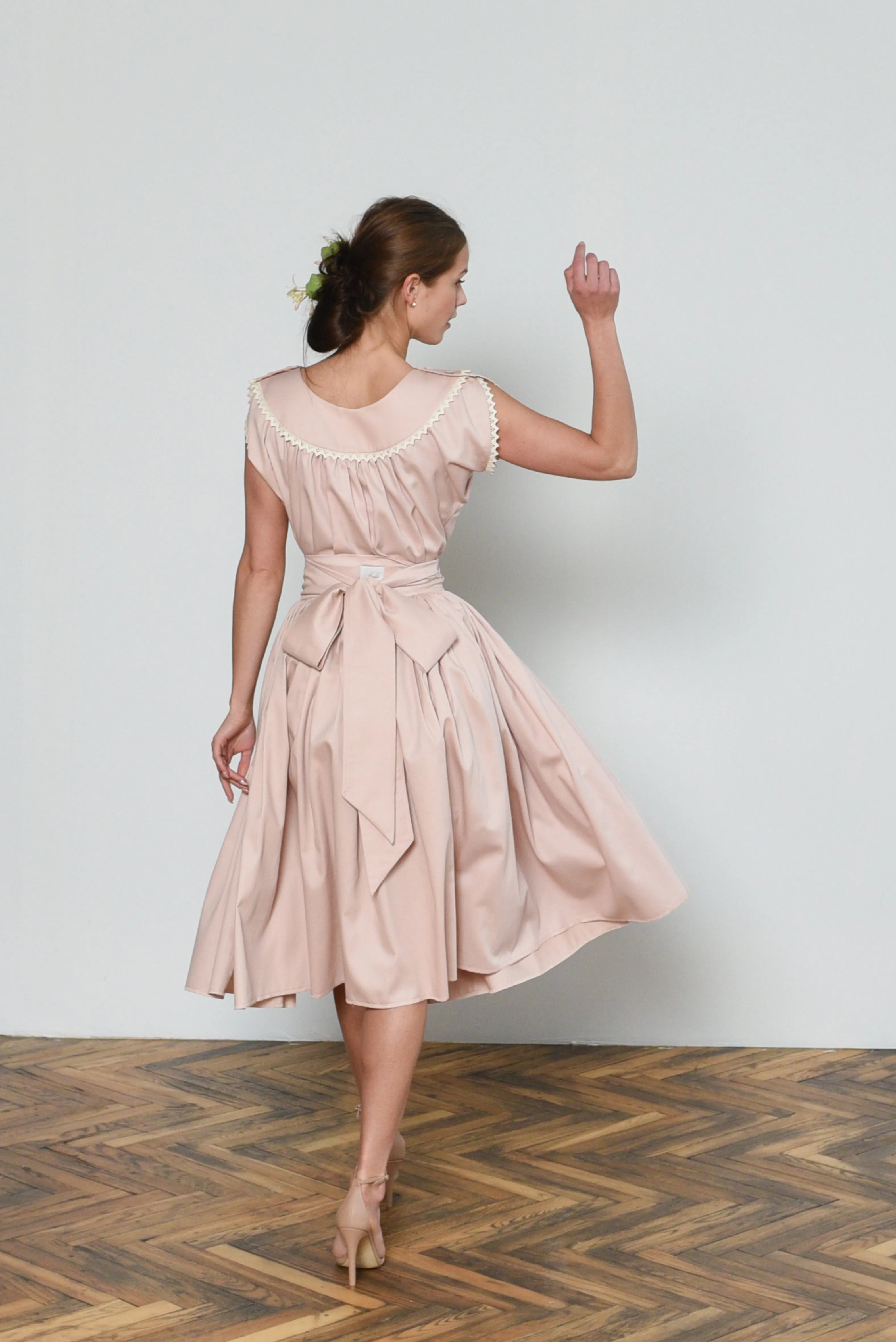 Edith Wrap-around Skirt in Vintage Pink