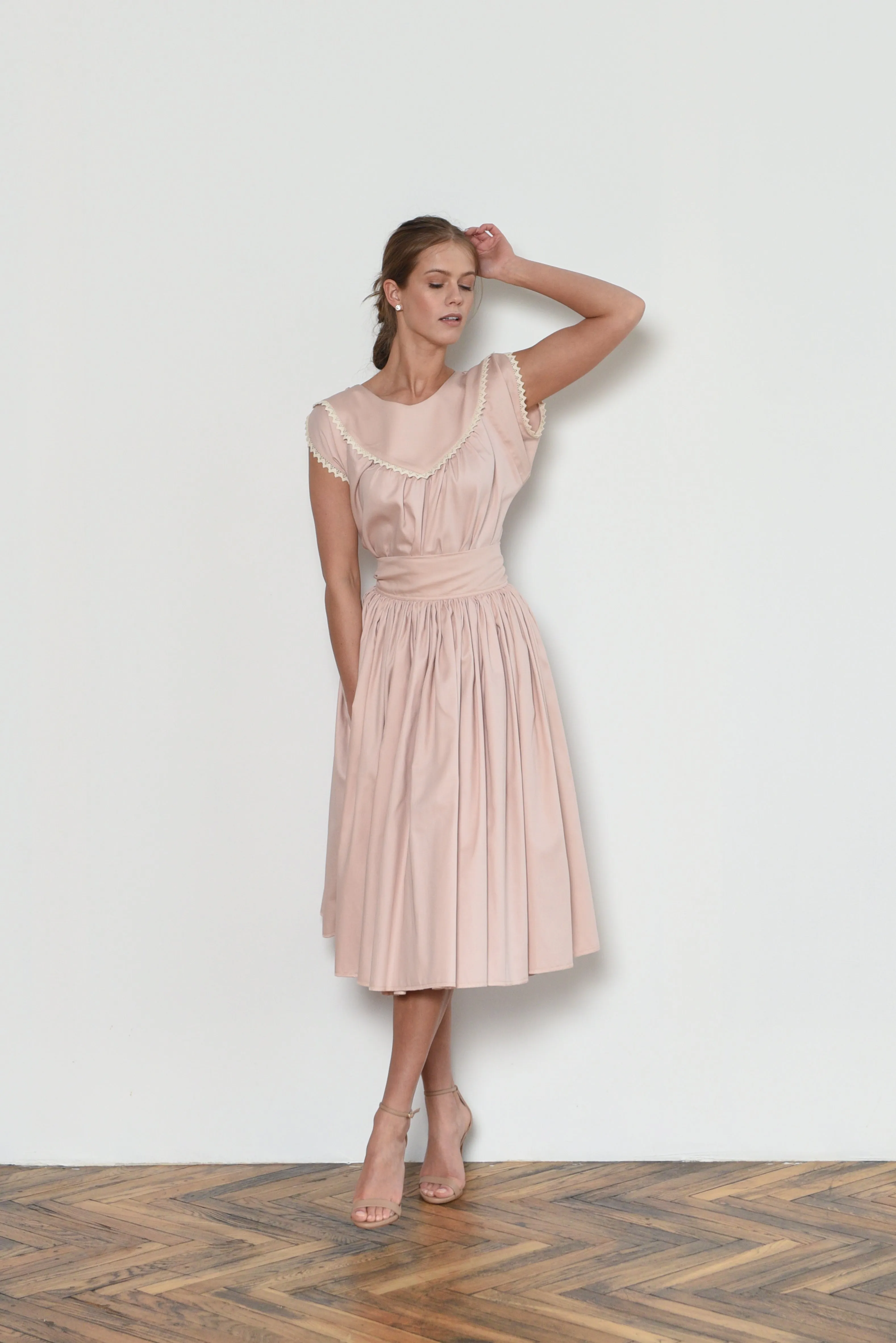 Edith Wrap-around Skirt in Vintage Pink