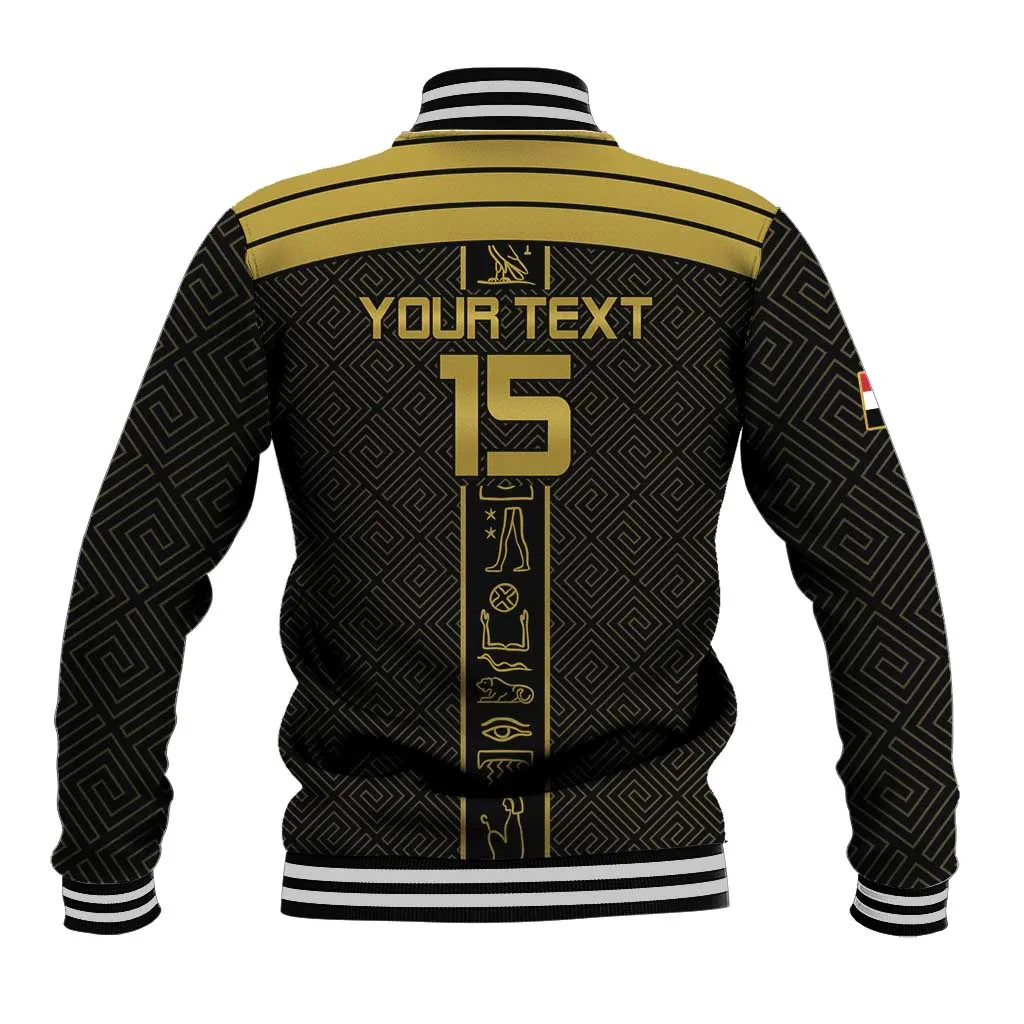 Egyptian Football Custom Baseball Jacket Yalla Masr - Black Ver LT15