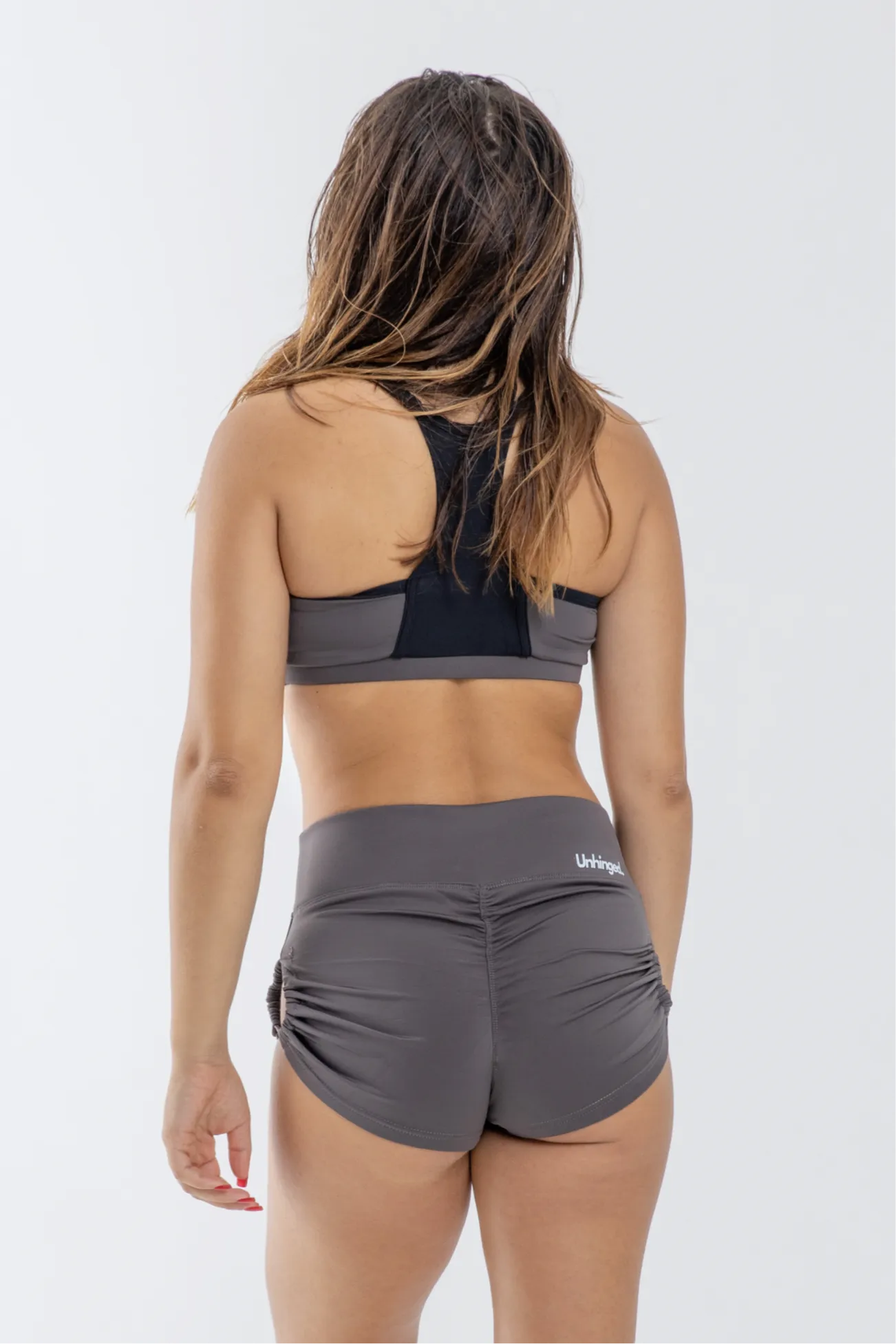 Elly Bustier Crop Top: Grey/Black