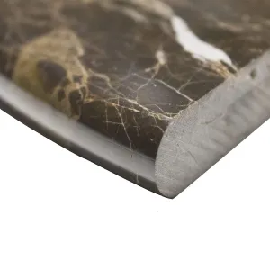 Emperador Dark Marble Accessory, EDMT9SHE, 9"X9"X3/4" Corner Shelf, Both Sides Polished (Box of 10 Pieces)