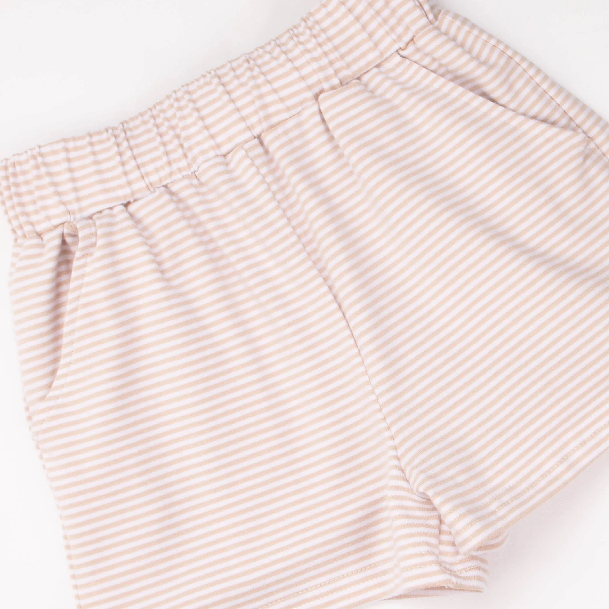 Evan Short Set, Tan Stripe