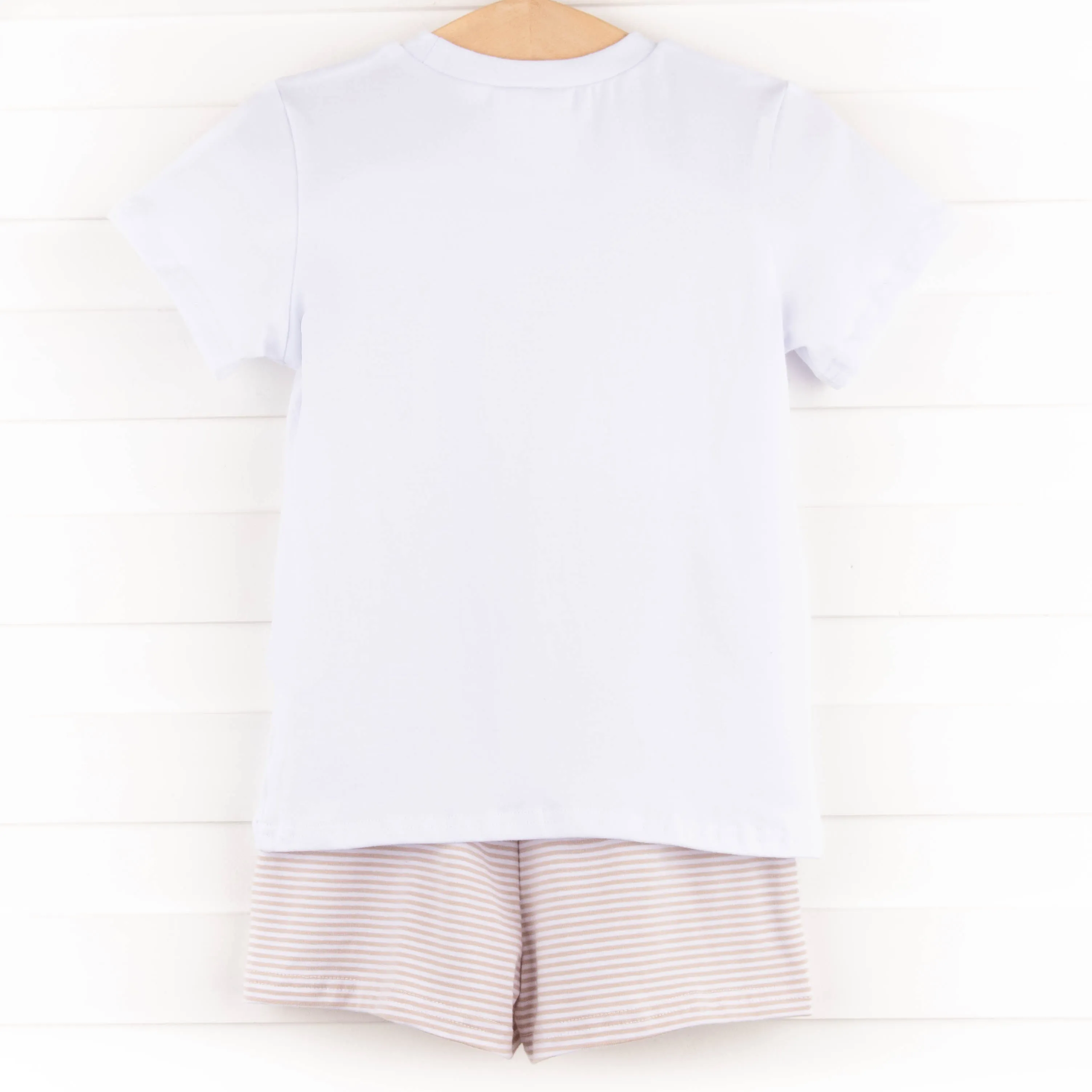 Evan Short Set, Tan Stripe