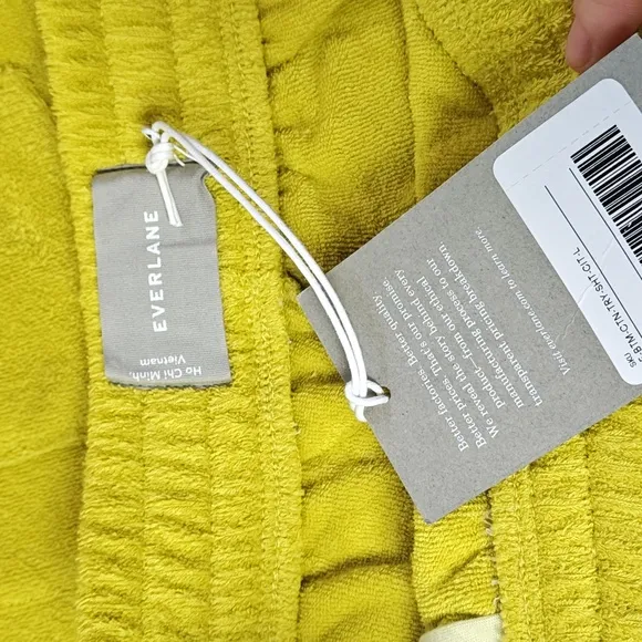 Everlane Terry Cloth Shorts Set M/L key Lime Green - Swim Cover-up Loungewear