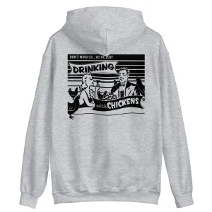 Fancy Drinks with Chickens Unisex Hoodie