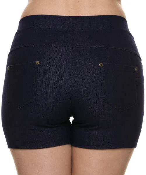 Faux Denim Ponte Shorts
