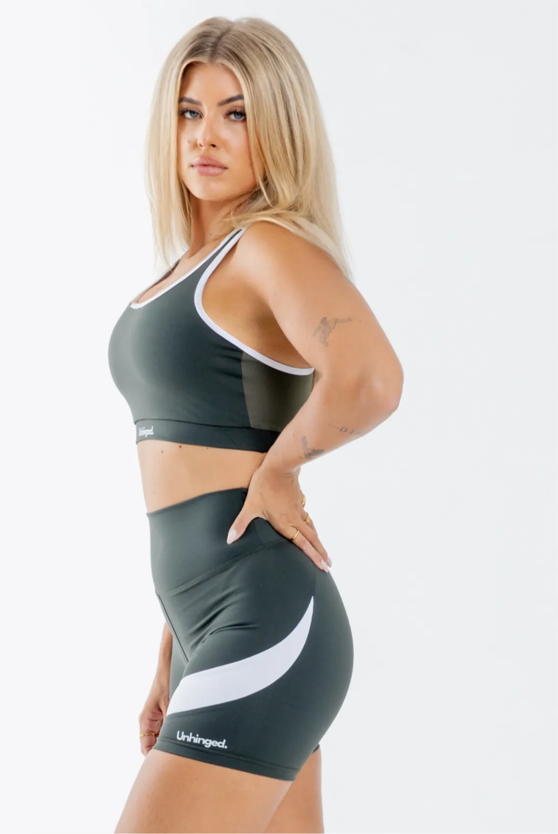 Fay Racerback Mesh Crop Top: Olive