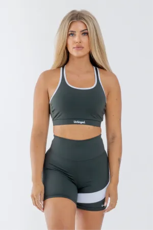 Fay Racerback Mesh Crop Top: Olive