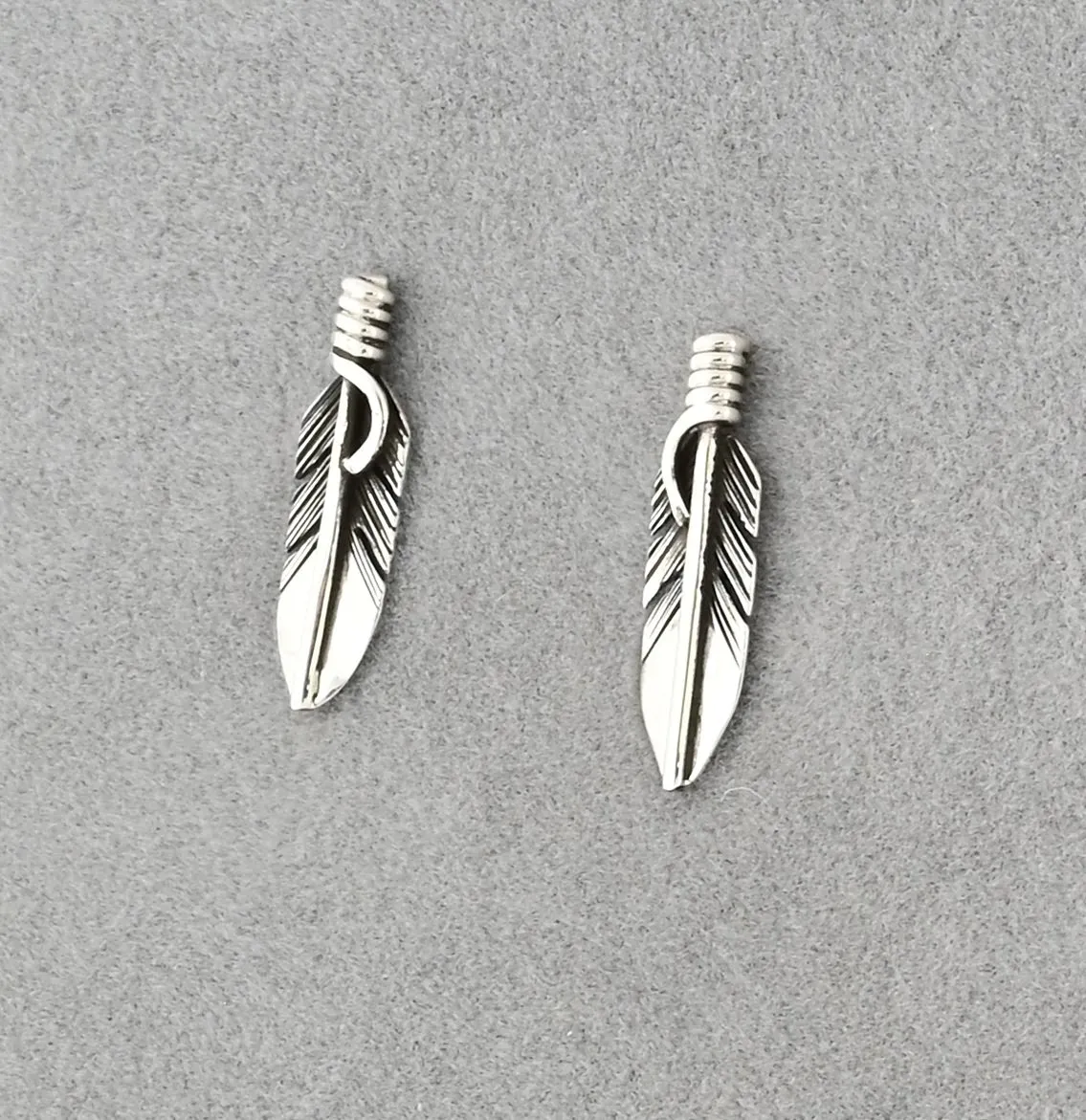 Feather Post Earrings by Raymond Coriz