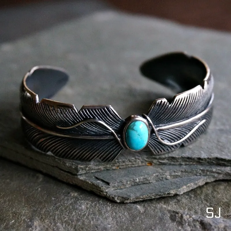 Feather Turquoise Bracelet