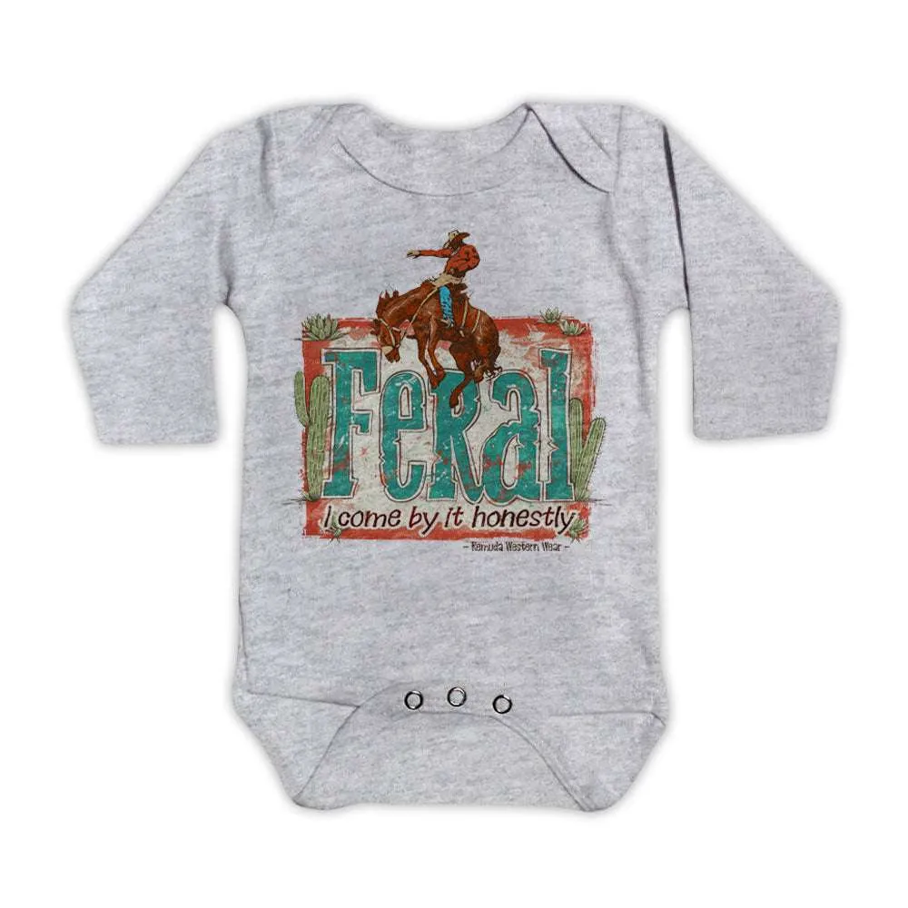 Feral, I Come By It Honestly - Infant Western One Piece Romper