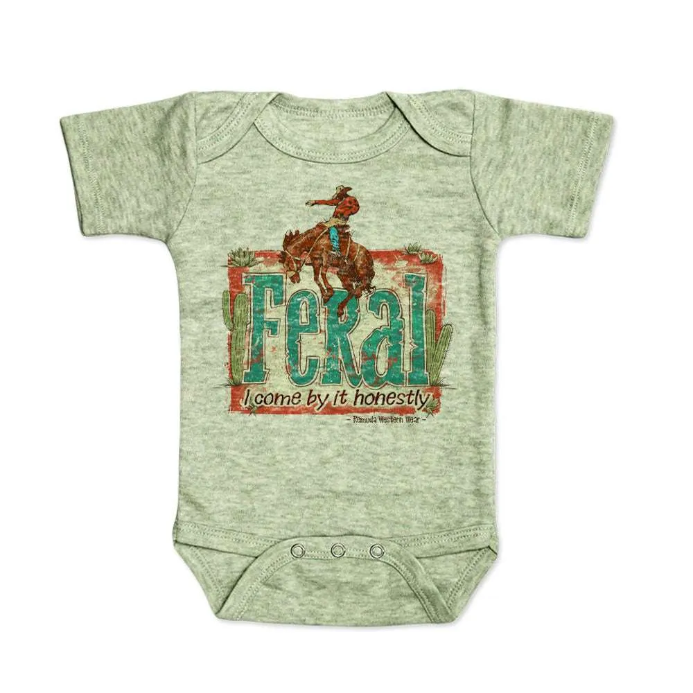 Feral, I Come By It Honestly - Infant Western One Piece Romper