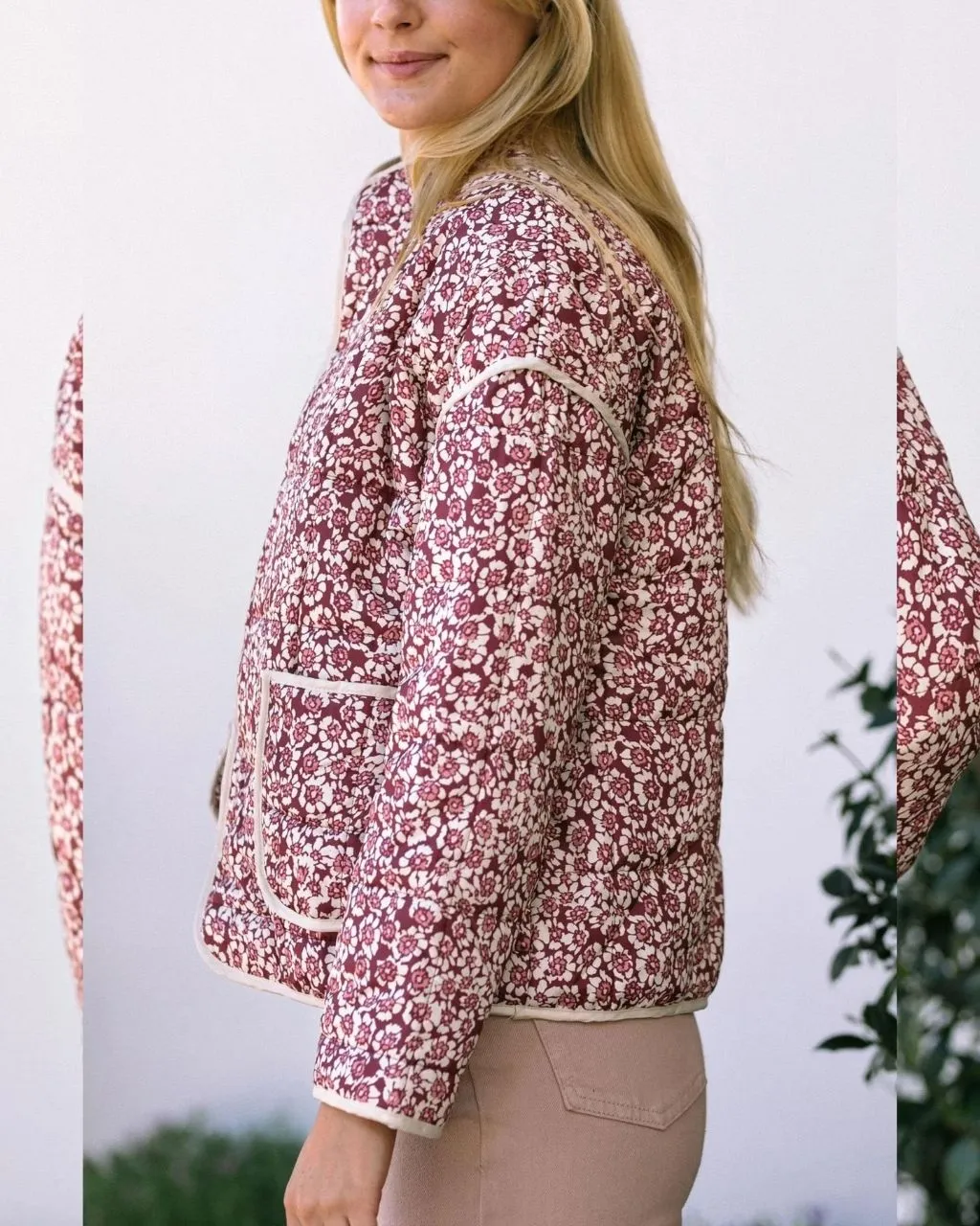 FLORAL PATTERN PATCHWORK JACKET