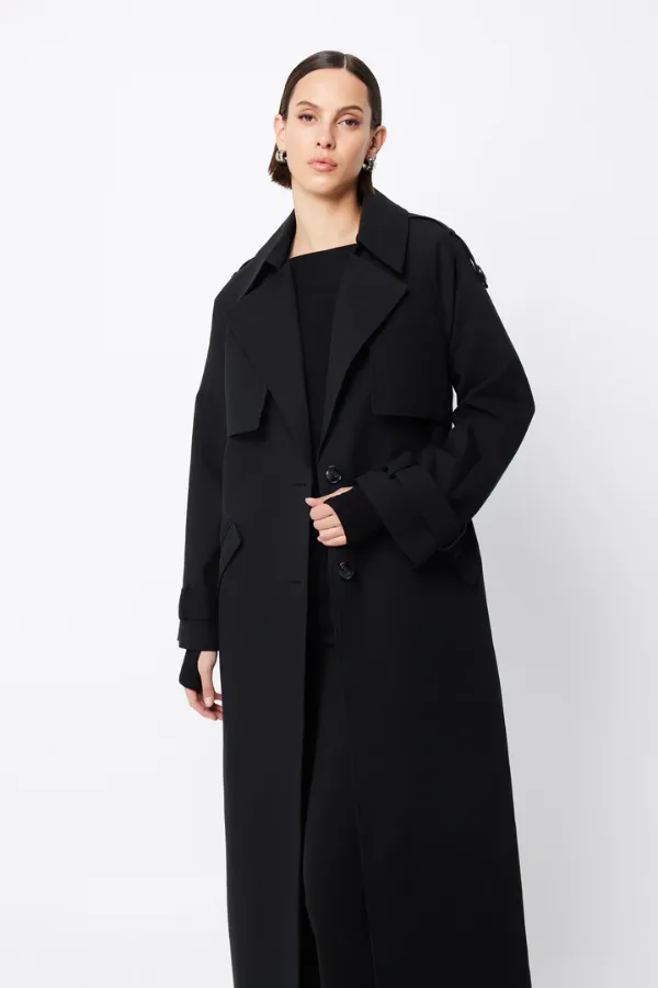 Franklin Trench Coat Black