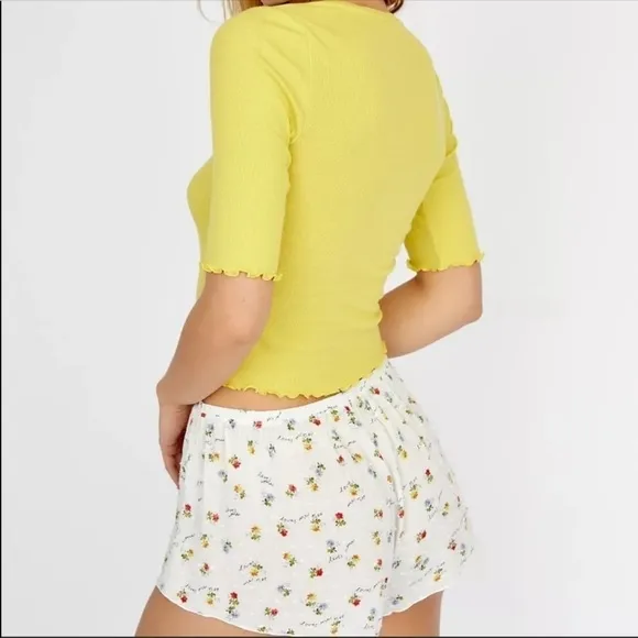 Free People Up Late Crop Top &amp; Shorts 2 Piece Set