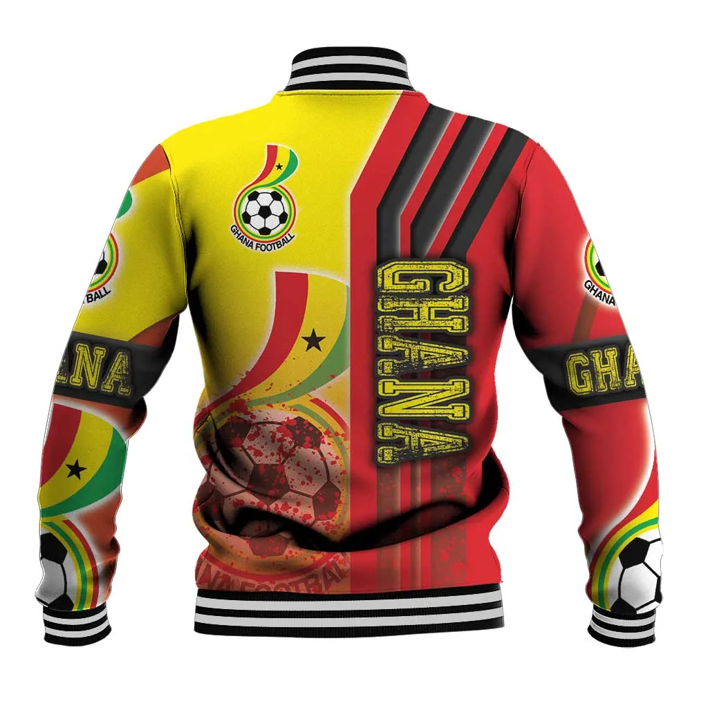 Ghana Soccer Baseball Jacket Black Stars Football - Road To Champion DT03